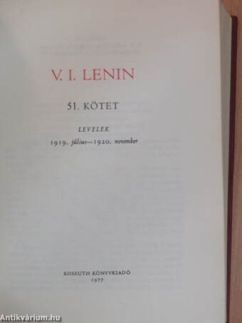 V. I. Lenin összes művei 51.