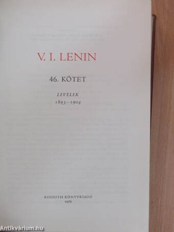 V. I. Lenin összes művei 46.