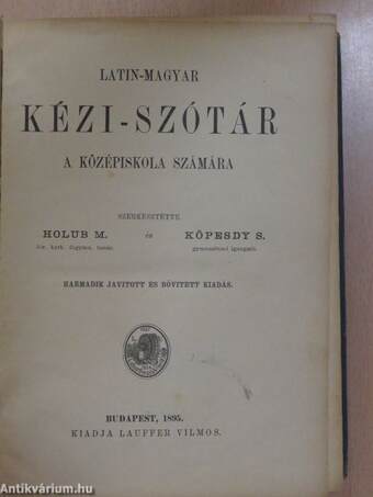 Latin-magyar kézi-szótár