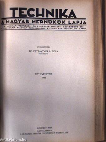 Technika 1932. január-december/1933. január-december