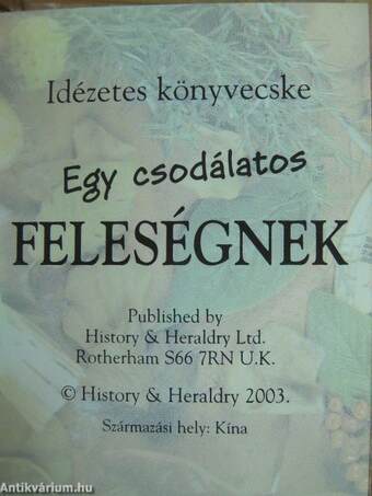 Egy csodálatos feleségnek (minikönyv)