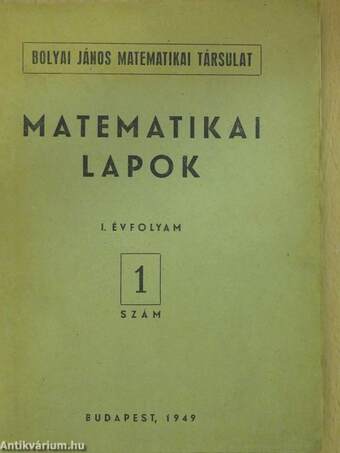 Matematikai Lapok 1949/1.