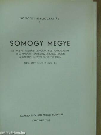 Somogyi sajtórepertórium 1918-1919