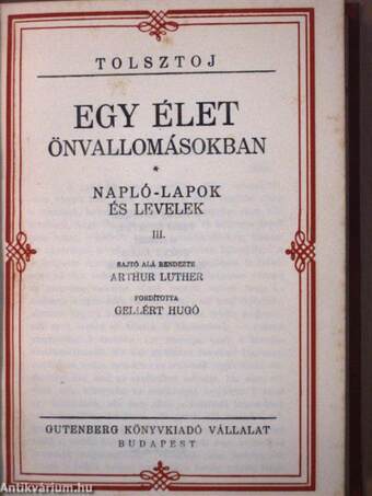 Egy élet önvallomásokban I-IV.