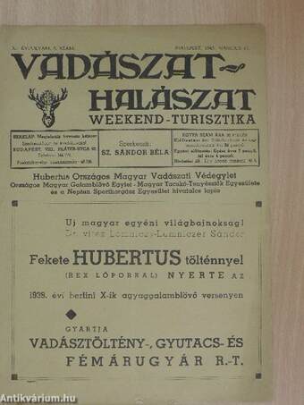 Vadászat-Halászat 1943. március 15.