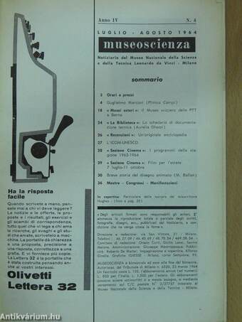 Museoscienza luglio - agosto 1964.