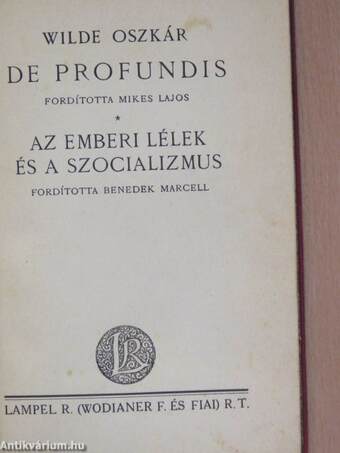 De profundis/Az emberi lélek és a szocializmus