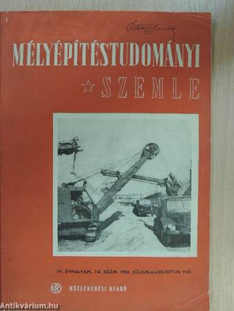 Mélyépítéstudományi Szemle 1954. július-augusztus