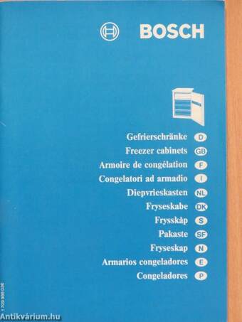 Bosch - Gefrierschränke/Freezer Cabinets/Armoire de congélation/Congelatori ad armadio/Diepvrieskasten/Fryseskabe/Frysskap/Pakaste/Fryseskap/Armarios congeladores/Congeladores