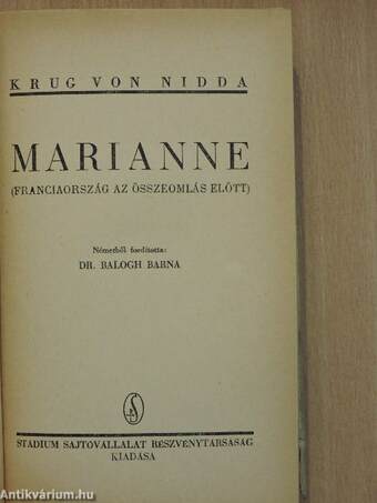 Marianne (Tiltólistás kötet)