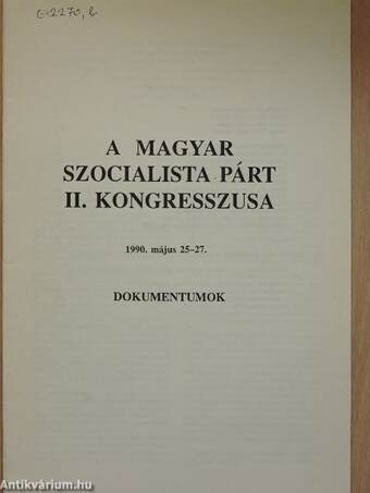 A Magyar Szocialista Párt II. kongresszusa