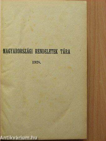 Magyarországi rendeletek tára 1928. II.