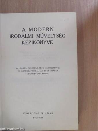 A modern irodalmi műveltség kézikönyve