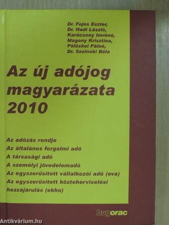 Az új adójog magyarázata 2010