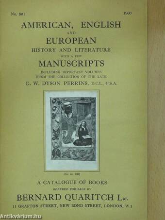 American, English And European History And Literature With A Few Manuscripts