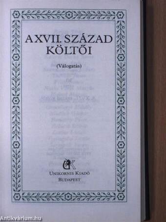 A XVII. század költői