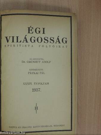 Égi világosság 1937. (nem teljes évfolyam)