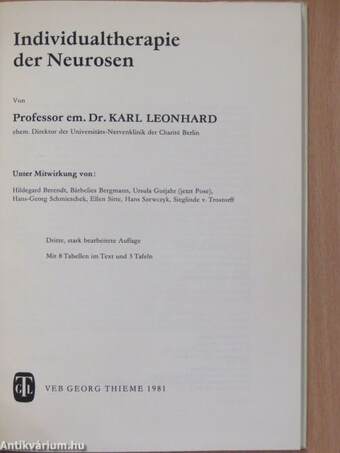 Individualtherapie der Neurosen