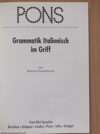 PONS - Grammatik Italienisch im Griff