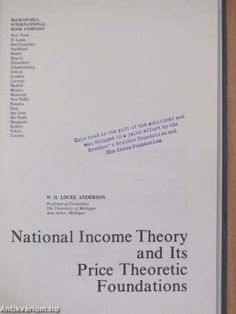 National Income Theory and Its Price Theoretic Foundations