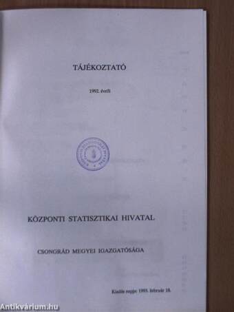 Tájékoztató 1992. évről