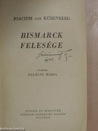 Bismarck felesége