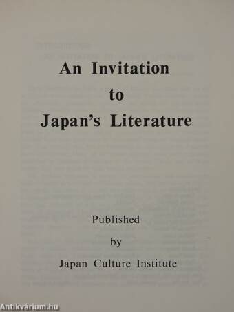 An Invitation to Japan's Literature