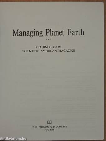 Managing Planet Earth