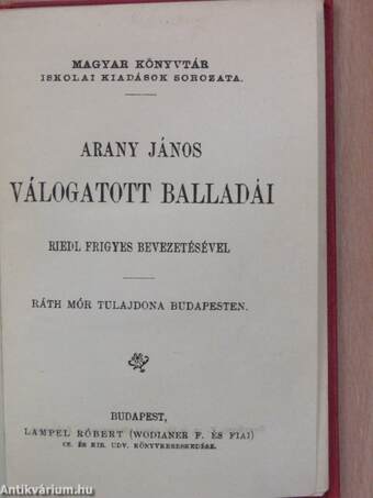 Arany János válogatott balladái