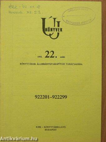 Új könyvek 1992/22.