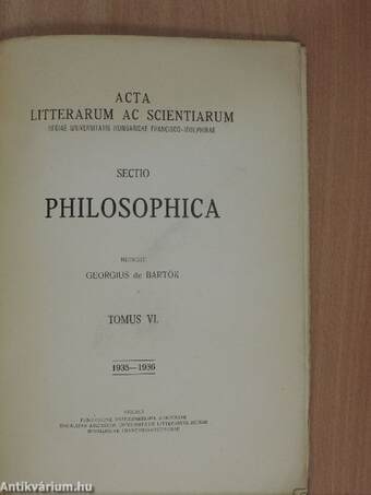 Sectio Philosophica VI.