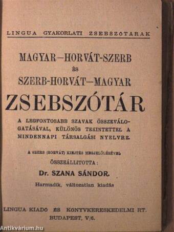 Magyar-horvát-szerb és Szerb-horvát-magyar zsebszótár