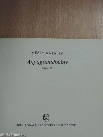 Anyagtanulmány