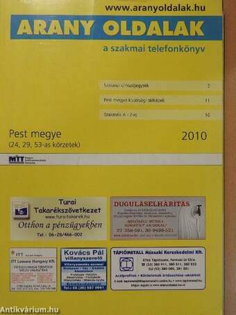 Arany Oldalak/Telefonkönyv - Pest megye (24,29,53-as körzetek) 2010