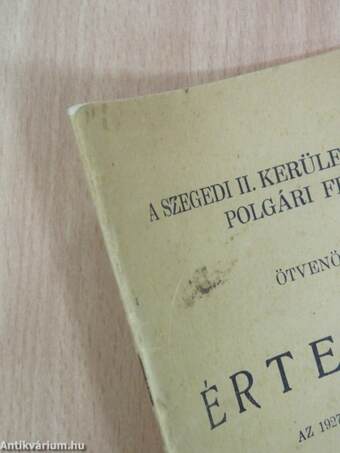 A szegedi II. kerületi M. Kir. Állami Polgári Fiuiskola ötvenötödik évi értesítője az 1927-28. iskolai évről