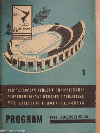 A VIII. Atlétikai Európa-Bajnokság Programja 1-7.