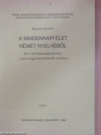 A mindennapi élet német nyelvéből