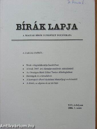 Bírák Lapja 2006/1.