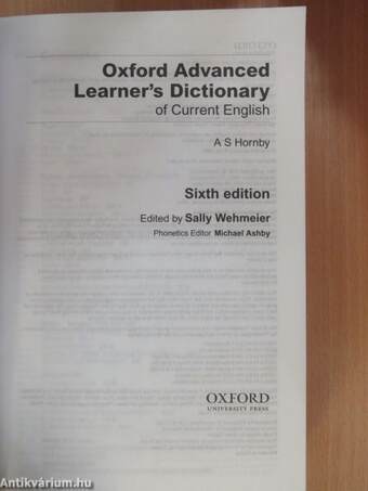 Oxford Advanced Learner's Dictionary of Current English - CD-vel