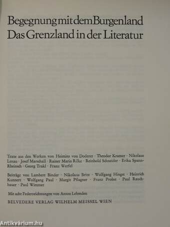 Begegnung mit dem Burgenland/Das Grenzland in der Literatur