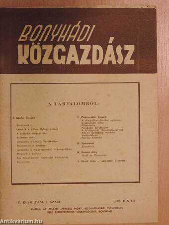 Bonyhádi Közgazdász 1959. június