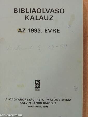 Bibliaolvasó kalauz az 1993. évre