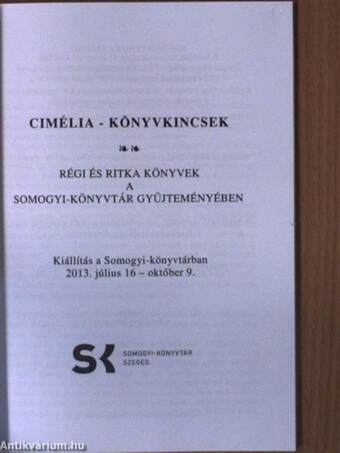 Cimélia - könyvkincsek