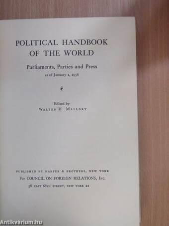 Political Handbook of the World 1958