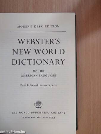 Webster's New World Dictionary of the American Language