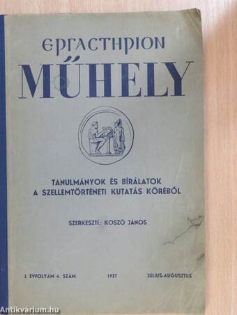 Ergasterion Műhely 1937. július-augusztus