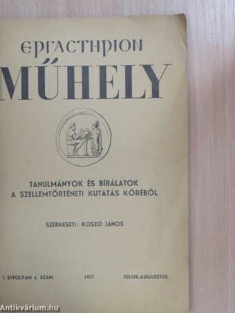 Ergasterion Műhely 1937. július-augusztus