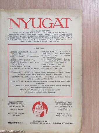 Nyugat 1925. október 1.