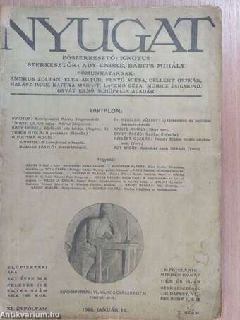 Nyugat 1918. január 16.