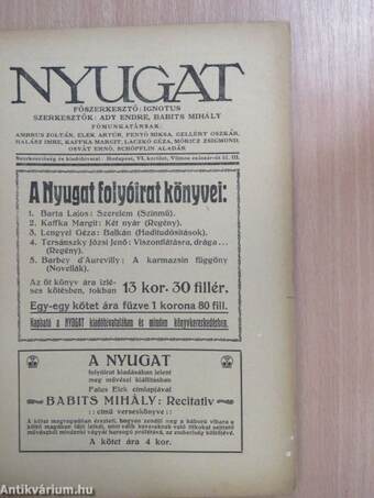 Nyugat 1917. julius 16.